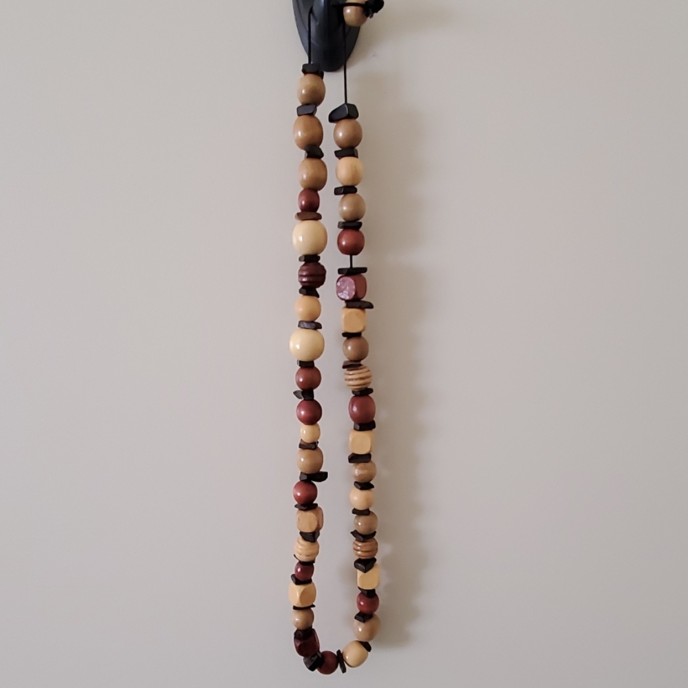 Free with any bundle* Wooden Bead Necklace